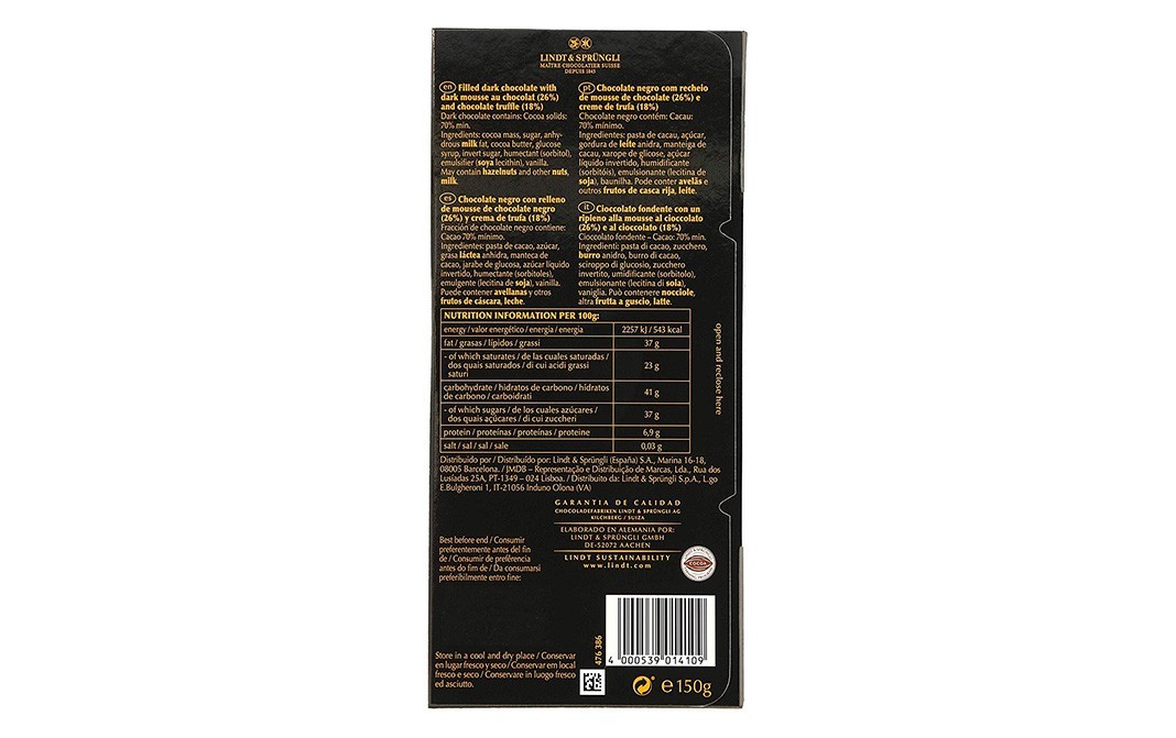 Lindt Creation Mousse Dark Chocolate   Box  150 grams